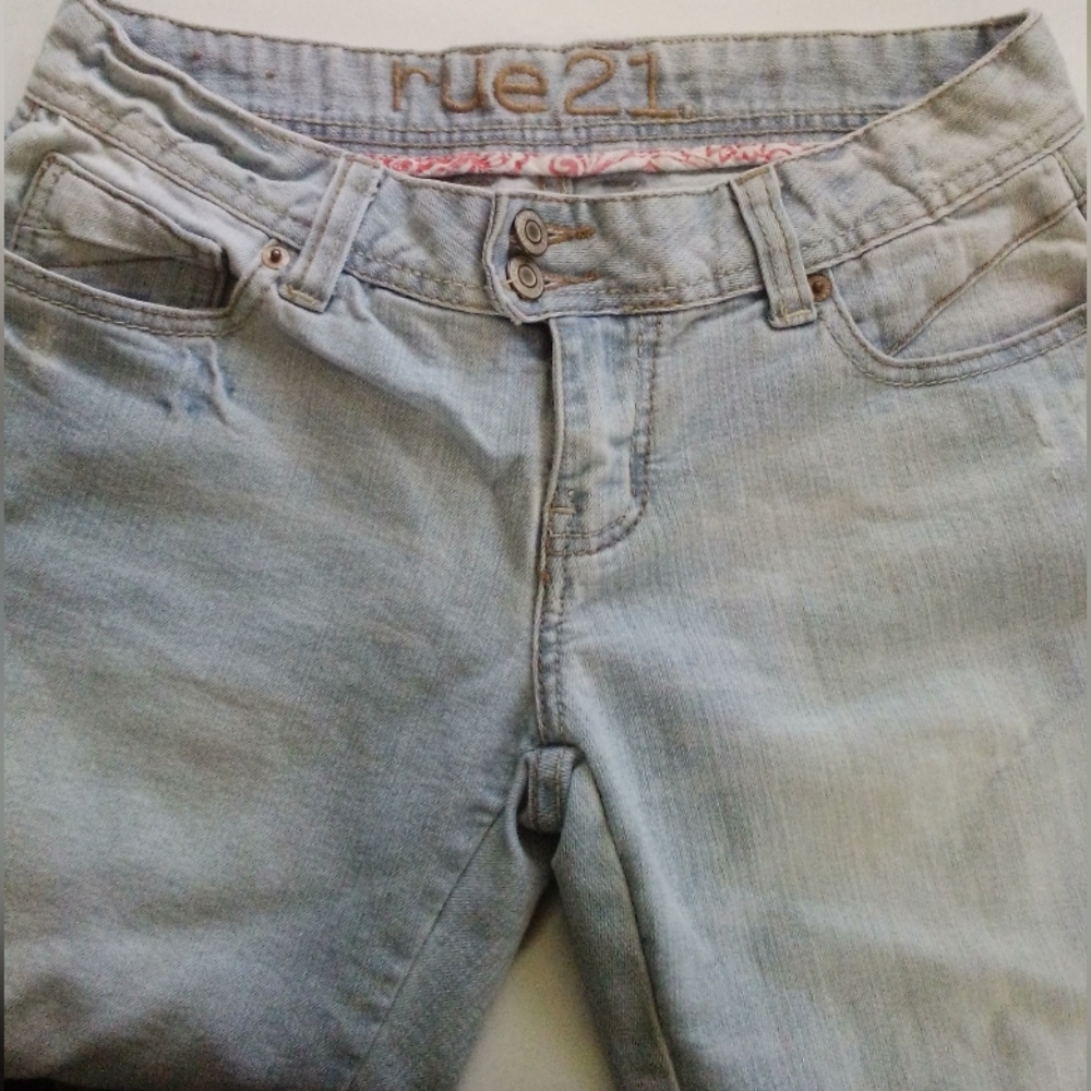 Rue21 Y2K Sky Blue Long Jean Shorts